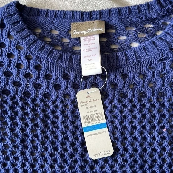 Navy Blue Tommy Bahama Sweater Dress XL soft stretchy comfortable - Picture 7 of 15